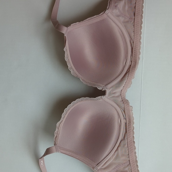 Aerie Real Happy Plunge Crochet Lace Underwire Bra 36D Pink Tan Purple - Picture 10 of 16